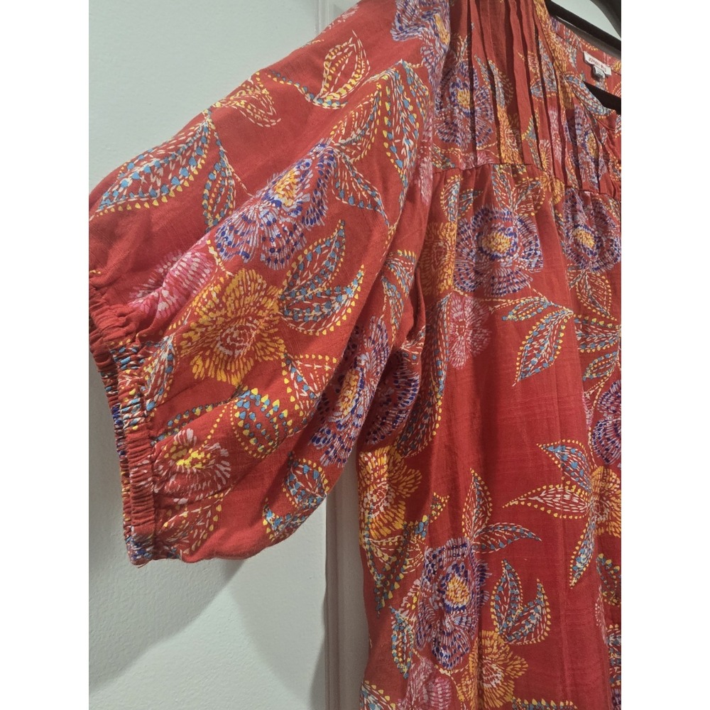 Johnny Was Women's Whimsical Hibiscus Pleated Yoke Dress Size XXL MSRP $270 - Picture 8 of 14